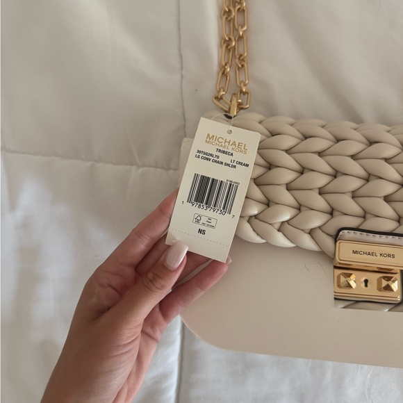 NWT MICHEAL KORS Tribeca Large Hand-Braided Shoulder Bag - Picture 10 of 13